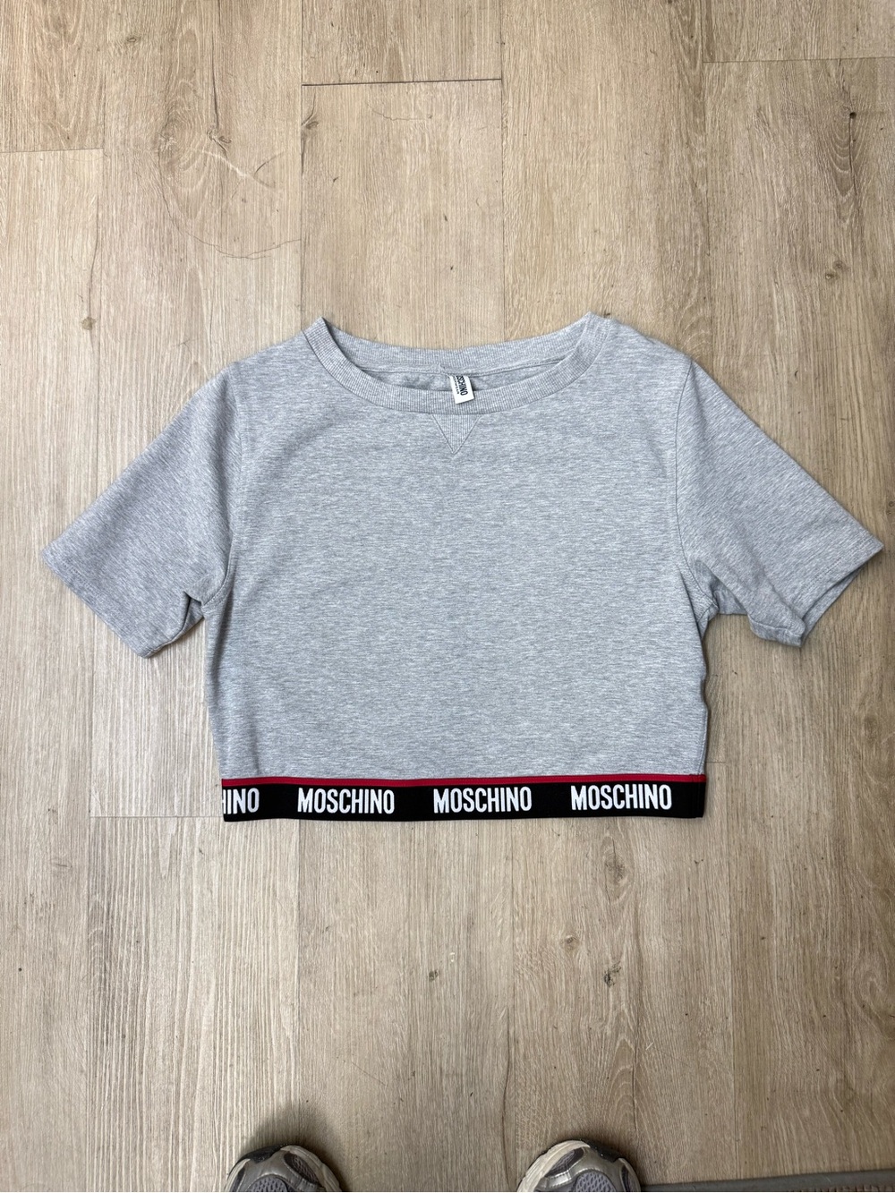 Moschino Underwear Gray Cropped Tee Sz XS